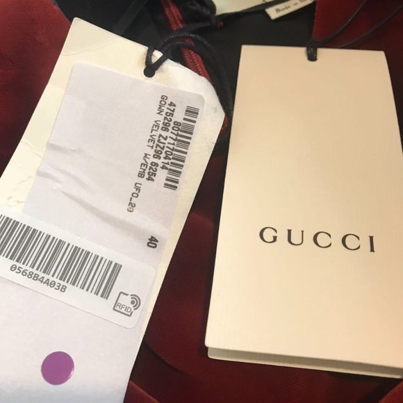 NWT. AUTH.GUCCI RUNWAY RED VELVET GOWN/MAXI EVENING DRESS IT40 - Picture 14 of 16